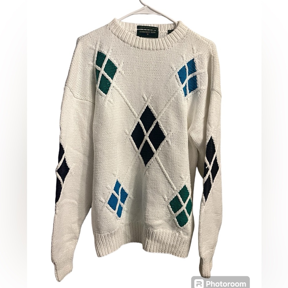 Vintage 90s Embassy Row Special Edition Handknits Cable Knit Cotton sweater LG